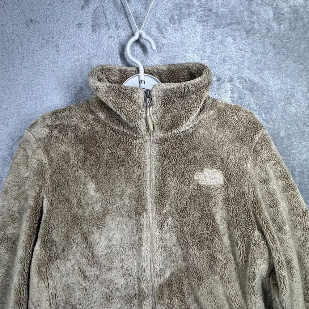 The North Face Osito Jacket Womens Teddy Fleece Full Zip L Beige Outdoor Layer‎